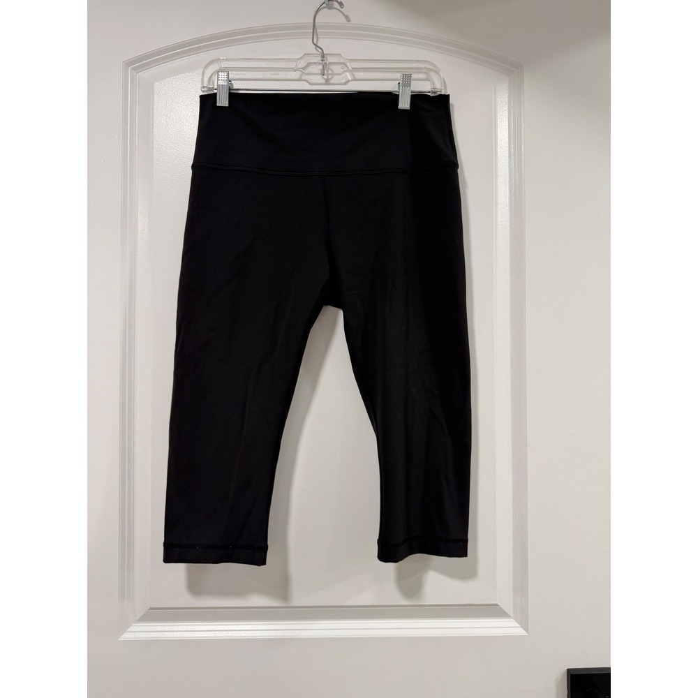 Lululemon Black High Rise Capri Leggings Womens Size 10 Yoga Workout Pants